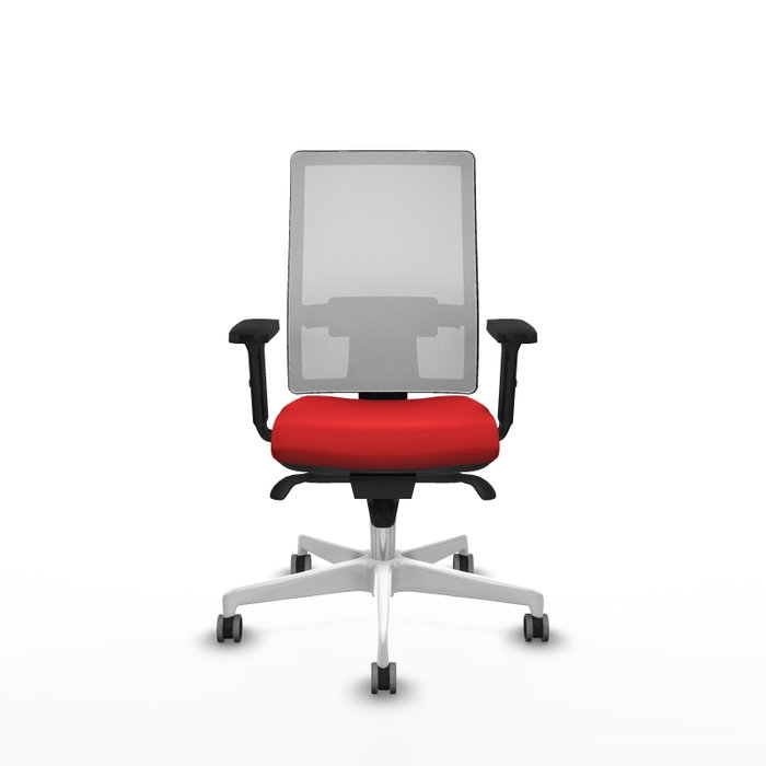 PIQUERAS Y CRESPO Silla de oficina Horna con mecanismo Sincro, Rojo y Blanco