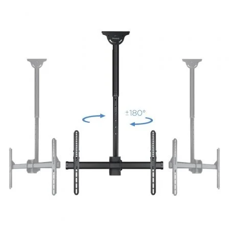 TooQ LPCE1170TSLI-B Soporte de Techo Giratorio, Inclinable y Nivelable para TV de 37 a 70 Pulgadas, Hasta 50 kg