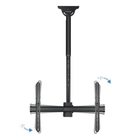 TooQ LPCE1170TSLI-B Soporte de Techo Giratorio, Inclinable y Nivelable para TV de 37 a 70 Pulgadas, Hasta 50 kg