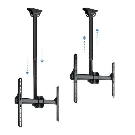 TooQ LPCE1170TSLI-B Soporte de Techo Giratorio, Inclinable y Nivelable para TV de 37 a 70 Pulgadas, Hasta 50 kg