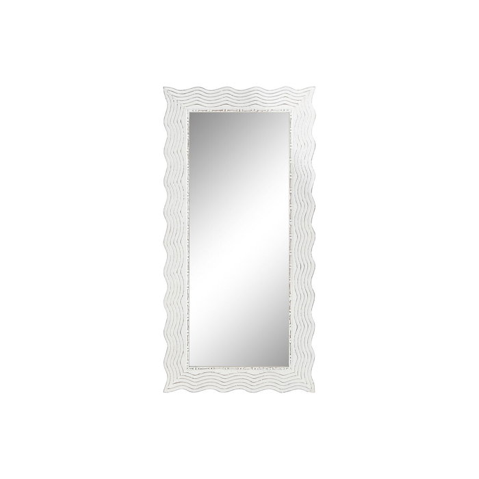 DKD Home Decor Espejo Mango Cristal Decape Blanco 89x178 cm