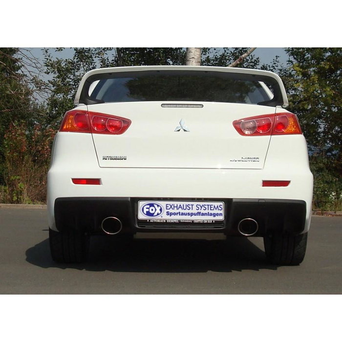 Fox Mitsubishi Lancer Evolution X Silencioso Trasero Transversal Exit Right Homologado ECE - Referencia FXMI143003-349