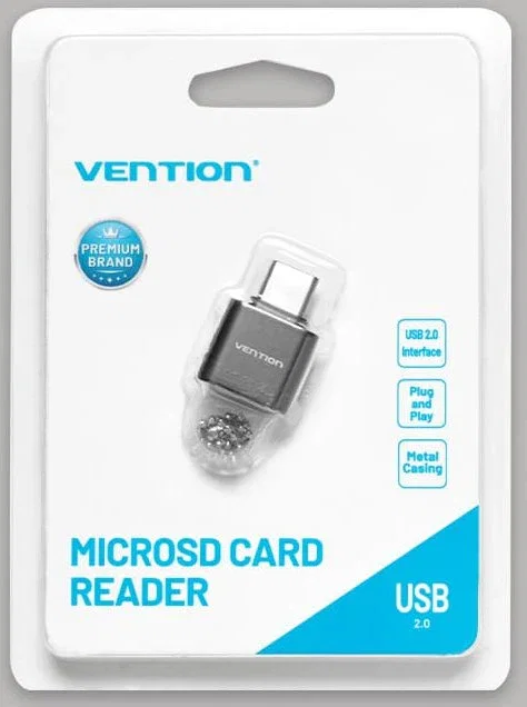 Vention Lector de tarjetas externo CLMH0 USB tipo C para tarjetas MicroSD, USB 2.0
