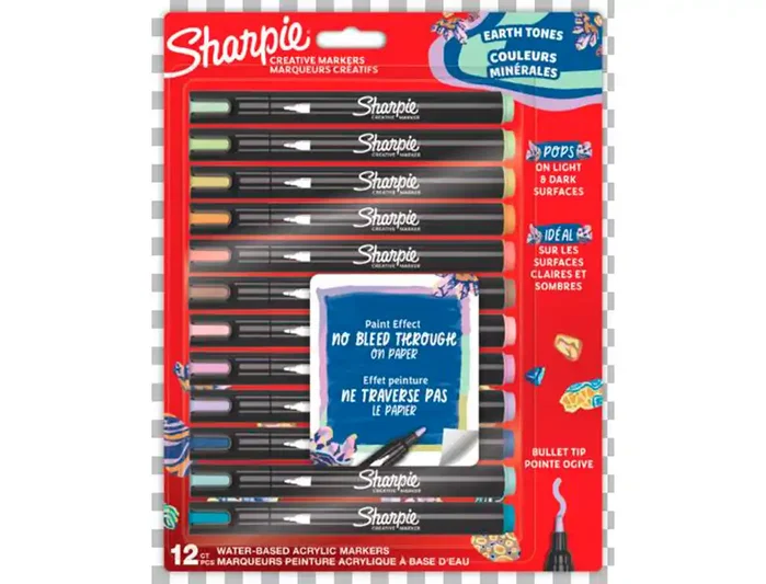 SHARPIE Creative Acrylic Rotuladores Colores Tierra Surtidos de 12 unidades