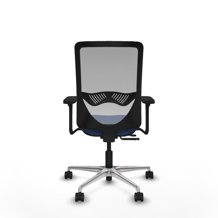 PIQUERAS Y CRESPO Silla de oficina Zulema con mecanismo Sincro/Traslack, Azul marino y Gris