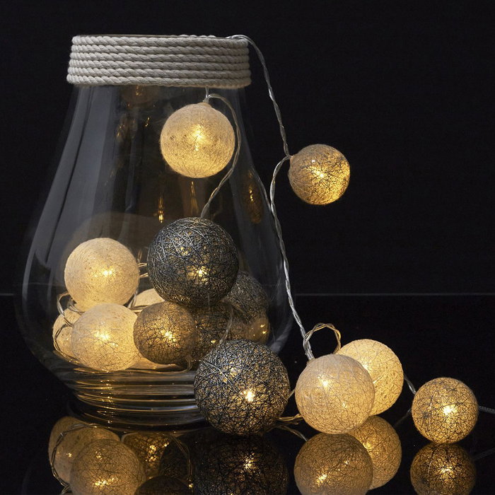 Home Deco Factory Guirnalda de Luz 15 LED USB Gris 2700K Longitud 150cm