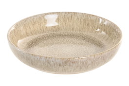 DKD Home Decor Plato Hondo de Gres Esmaltado Beige Horeca Brown