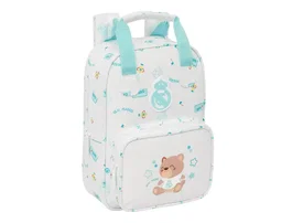 Safta Mochila Infantil Real Madrid Blanca 280x200x80 mm con Asas, Licencia Oficial