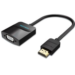 Vention Conversor HDMI Macho a VGA Hembra con Jack 3.5 mm, 1080P 60Hz, Negro