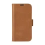 Dbramante1928 Funda Folio de Cuero de Grano Entero Bronceado para Apple iPhone 16 Pro con Soporte, Bolsillo para 3 Tarjetas y Carga Inalámbrica