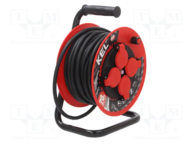 KEL Prolongador de alimentación H05RR-F 3G2,5mm2 20m Negro