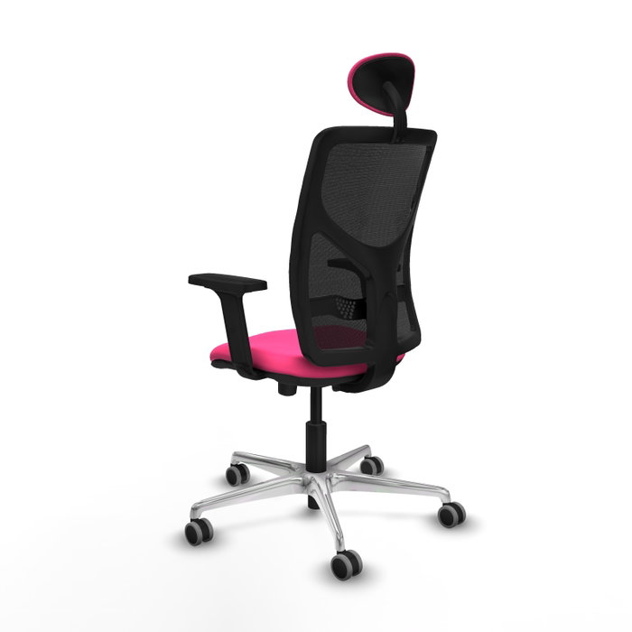 PIQUERAS Y CRESPO Silla de oficina Motilla Rosa y Negro con Mecanismo Sincro/Traslack