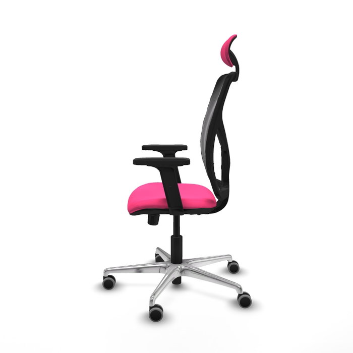 PIQUERAS Y CRESPO Silla de oficina Motilla Rosa y Negro con Mecanismo Sincro/Traslack