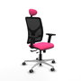 PIQUERAS Y CRESPO Silla de oficina Motilla Rosa y Negro con Mecanismo Sincro/Traslack