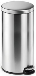 Papelera Metalica Durable Redonda 30 Litros Con Pedal Inoxidable