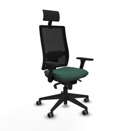 PIQUERAS Y CRESPO Silla de oficina Horna con mecanismo Sincro, Verde botella y Negro