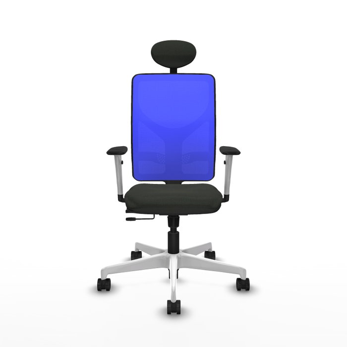 PIQUERAS Y CRESPO Silla de oficina Motilla con mecanismo Sincro/Traslack, malla azul y tela negra PIQUERAS Y CRESPO Silla de oficina Motilla con mecanismo Sincro/Traslack, malla azul y tela negra
