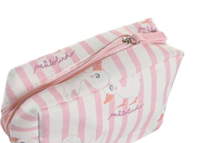 DKD Home Decor Neceser Baby Rosa Azul Patito Lindo 23 Impermeable Canvas 6 x 12 x 15 cm (12 Unidades)