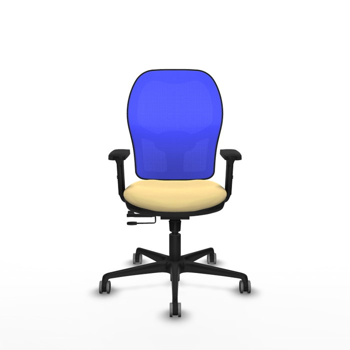 PIQUERAS Y CRESPO Silla de oficina Jorquera con mecanismo Sincro/Traslack Crema y Azul