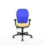 PIQUERAS Y CRESPO Silla de oficina Jorquera con mecanismo Sincro/Traslack Crema y Azul