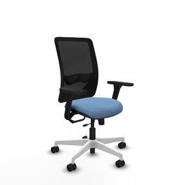 PIQUERAS Y CRESPO Silla de oficina Zulema Azul cielo/Negro con mecanismo Sincro/Traslack