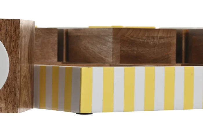 DKD Home Decor Juego de Mesa Tres en Raya Verde de Mango