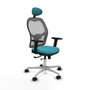 PIQUERAS Y CRESPO Silla de oficina Jorquera con mecanismo Sincro/Traslack, Turquesa y Gris
