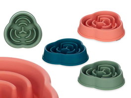 Mascow Comedero Comer Lento para Perros y Gatos, 20x4.5x20 cm, Plástico, Colores Surtidos (Azul, Rosa, Verde) (Set de 24)