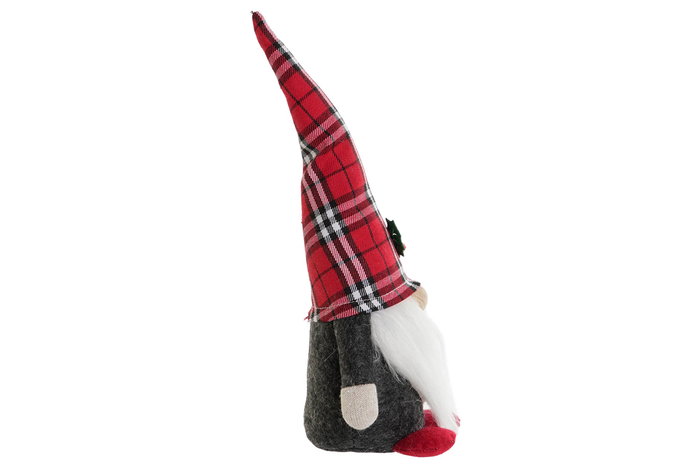 DKD Home Decor Figura Navidad Gnomo Tradicional Poliester Rojo Negro 10x31x13 cm (2 Unidades)