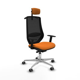 PIQUERAS Y CRESPO Silla de oficina Mardos con Mecanismo Sincro/Traslack, Naranja y Negro