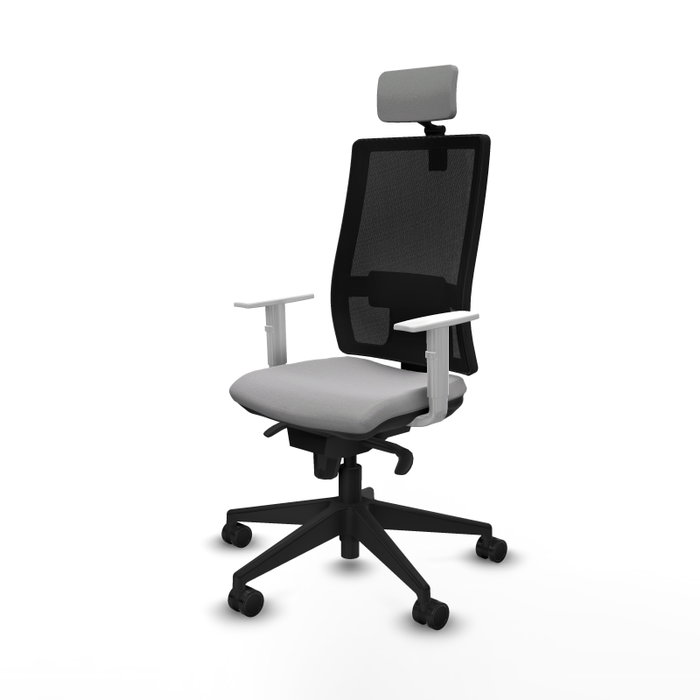 PIQUERAS Y CRESPO Silla de oficina Horna con mecanismo Sincro, Gris claro y Negro