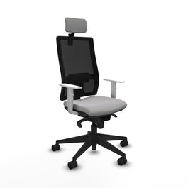 PIQUERAS Y CRESPO Silla de oficina Horna con mecanismo Sincro, Gris claro y Negro