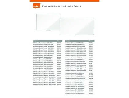 NOBO Pizarra Blanca Essence de Melamina 180x120 cm con Marco de Aluminio NOBO Pizarra Blanca Essence de Melamina 180x120 cm con Marco de Aluminio