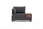Atelier Del Sofa Sofá de 1 Plaza - Antracita, Sofá de 1 Plaza Estructura Madera Maciza, Cojines Espuma 32 DNS, Tejido Fácil Limpieza, 100x75x80 cm