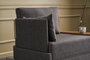 Atelier Del Sofa Sofá de 1 Plaza - Antracita, Sofá de 1 Plaza Estructura Madera Maciza, Cojines Espuma 32 DNS, Tejido Fácil Limpieza, 100x75x80 cm