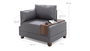 Atelier Del Sofa Sofá de 1 Plaza - Antracita, Sofá de 1 Plaza Estructura Madera Maciza, Cojines Espuma 32 DNS, Tejido Fácil Limpieza, 100x75x80 cm