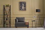 Atelier Del Sofa Sofá de 1 Plaza - Antracita, Sofá de 1 Plaza Estructura Madera Maciza, Cojines Espuma 32 DNS, Tejido Fácil Limpieza, 100x75x80 cm