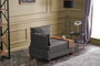 Atelier Del Sofa Sofá de 1 Plaza - Antracita, Sofá de 1 Plaza Estructura Madera Maciza, Cojines Espuma 32 DNS, Tejido Fácil Limpieza, 100x75x80 cm