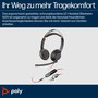 HP Poly Blackwire 5220 Auriculares estéreo USB-C con adaptador USB-A y jack 3,5 mm, Negro
