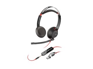 HP Poly Blackwire 5220 Auriculares estéreo USB-C con adaptador USB-A y jack 3,5 mm, Negro HP Poly Blackwire 5220 Auriculares estéreo USB-C con adaptador USB-A y jack 3,5 mm, Negro
