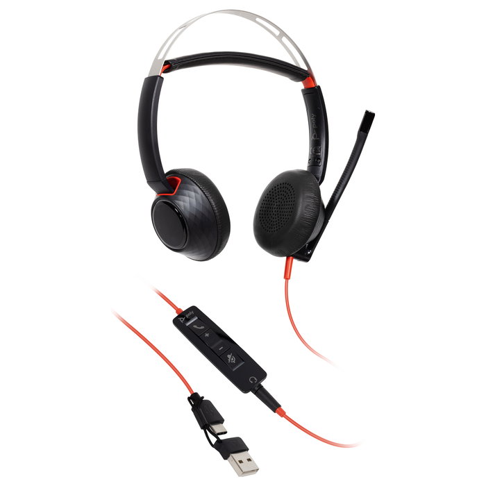 HP Poly Blackwire 5220 Auriculares Estéreo USB-C/A y 3,5 mm Negro
