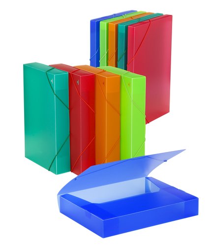 Carpeta De Proyectos Carchivo Pp Trans. A4 Gomas 2,5 Cm Fluor 5 Col.Surt.