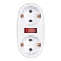 Simon Adaptador 2 tomas Schuko frontal con interruptor blanco