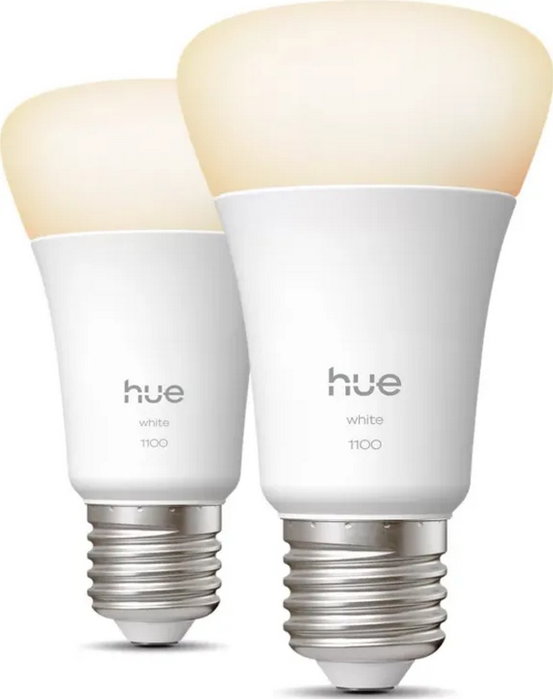 Philips Hue Pack de 2 bombillas LED A60 luz blanca cálida E27