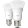 Philips Hue Pack de 2 Bombillas LED A60 Conectadas AABUO37070, Luz Blanca Cálida 2700K, 9.5W (Equivalente 75W), 1100 Lúmenes, Casquillo E27