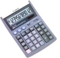 Canon TX-1210E Calculadora de Sobremesa para Oficina con Pantalla Grande Inclinada de 12 Dígitos, Color Lila, Funciones Cálculo Impuestos (TAX) y Conversión Euro