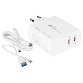 GoodConnections Cargador USB 140W con GaN, 2 puertos Tipo C, Blanco