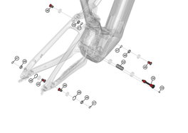 Haibike Herrajes Vaina/Base: Tornillos Horstlink, Anillos de Retención, Eje de Pivote y Manguito Bicicletas 2026