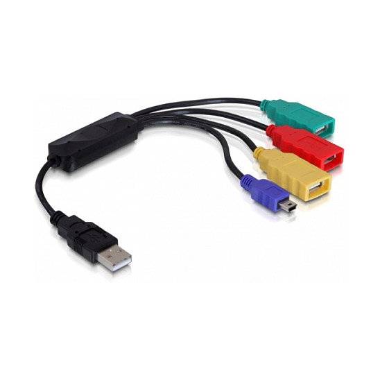 DeLOCK Hub 4x Delock ext. cable 61724 Negro