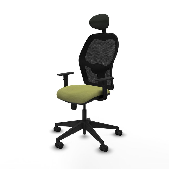 PIQUERAS Y CRESPO Silla de oficina Alocén Verde oliva y Negro con mecanismo Sincro